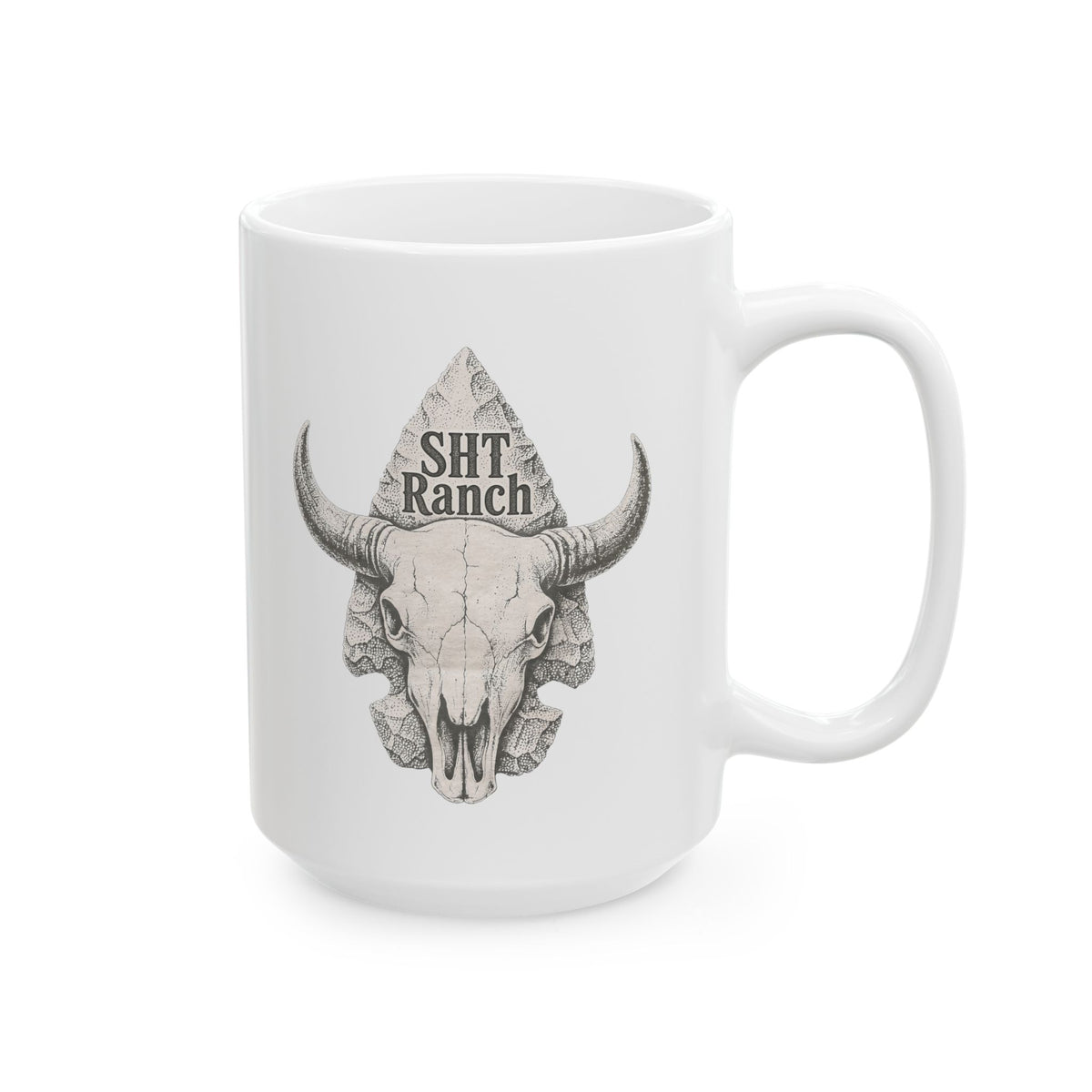 SHT Ranch Skull & Arrowhead Coffee Mug – SHT Ranch & Rodeo line by Dr. Frank's Garage, view 8