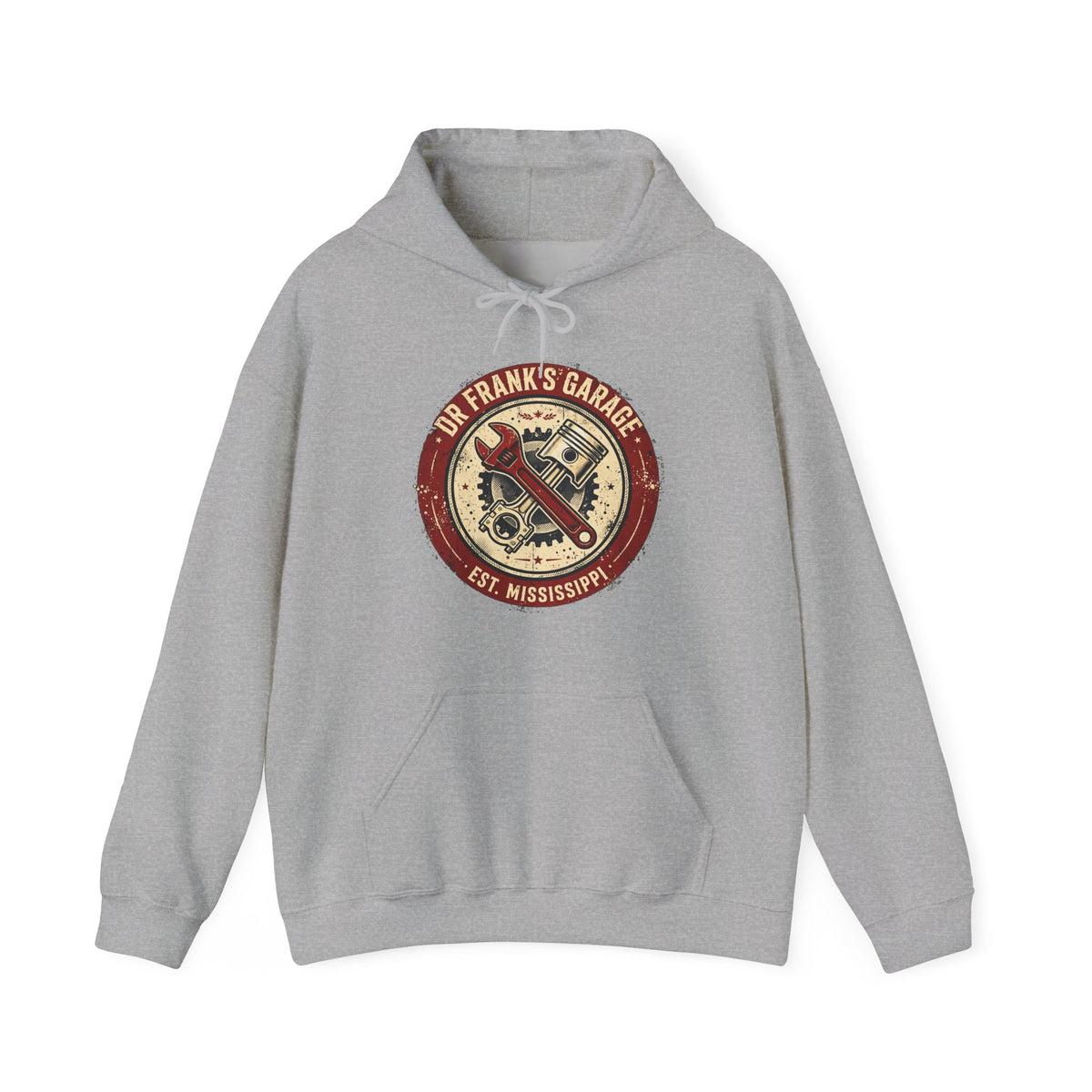Vintage Badge Garage unisex hoodie with chest badge print, image 4