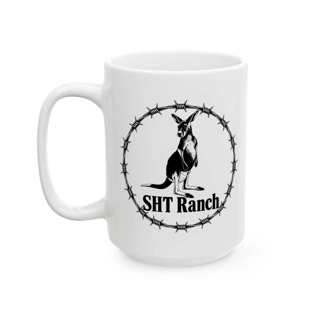 SHT Ranch Kangaroo Barbed Wire Coffee Mug | Wren-Oak Ranch