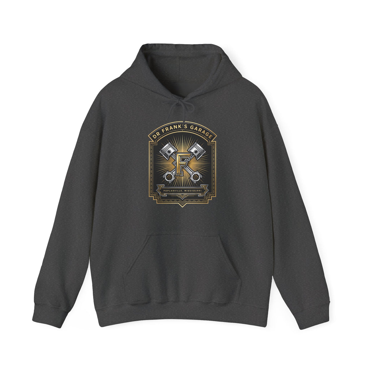 Gilded Pistons Garage Hoodie - Dr. Frank's Garage, image 3