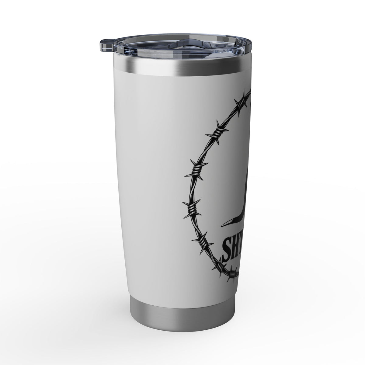 SHT Ranch Kangaroo Barbed Wire Tumbler in White – SHT Ranch & Rodeo line by Dr. Frank's Garage, view 4