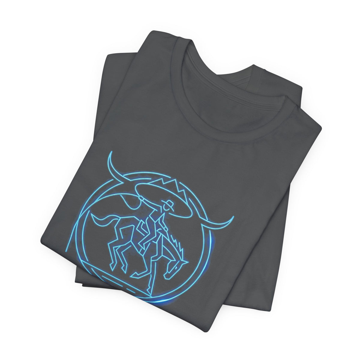 SHT Ranch neon blue bronc rider tee, sodaro.com