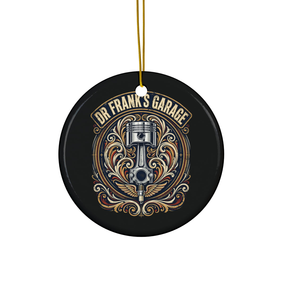 Winged Piston Ceramic Ornament