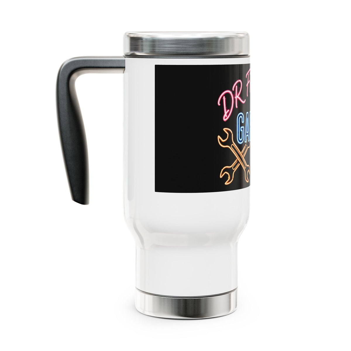 Neon Nights Garage Travel Mug 14oz - Dr. Frank's Garage, image 2