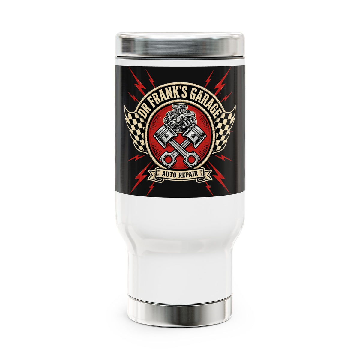 Speed Shop Garage Travel Mug 14oz - Dr. Frank's Garage, image 1