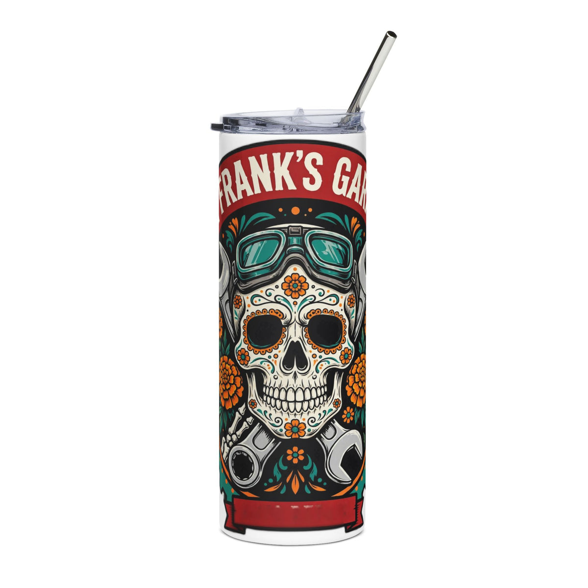 Sugar Skull Wrench Tumbler 20oz - Dr. Frank's Garage