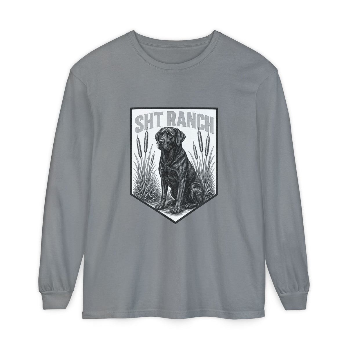 SHT Ranch black lab Comfort Colors long sleeve tee