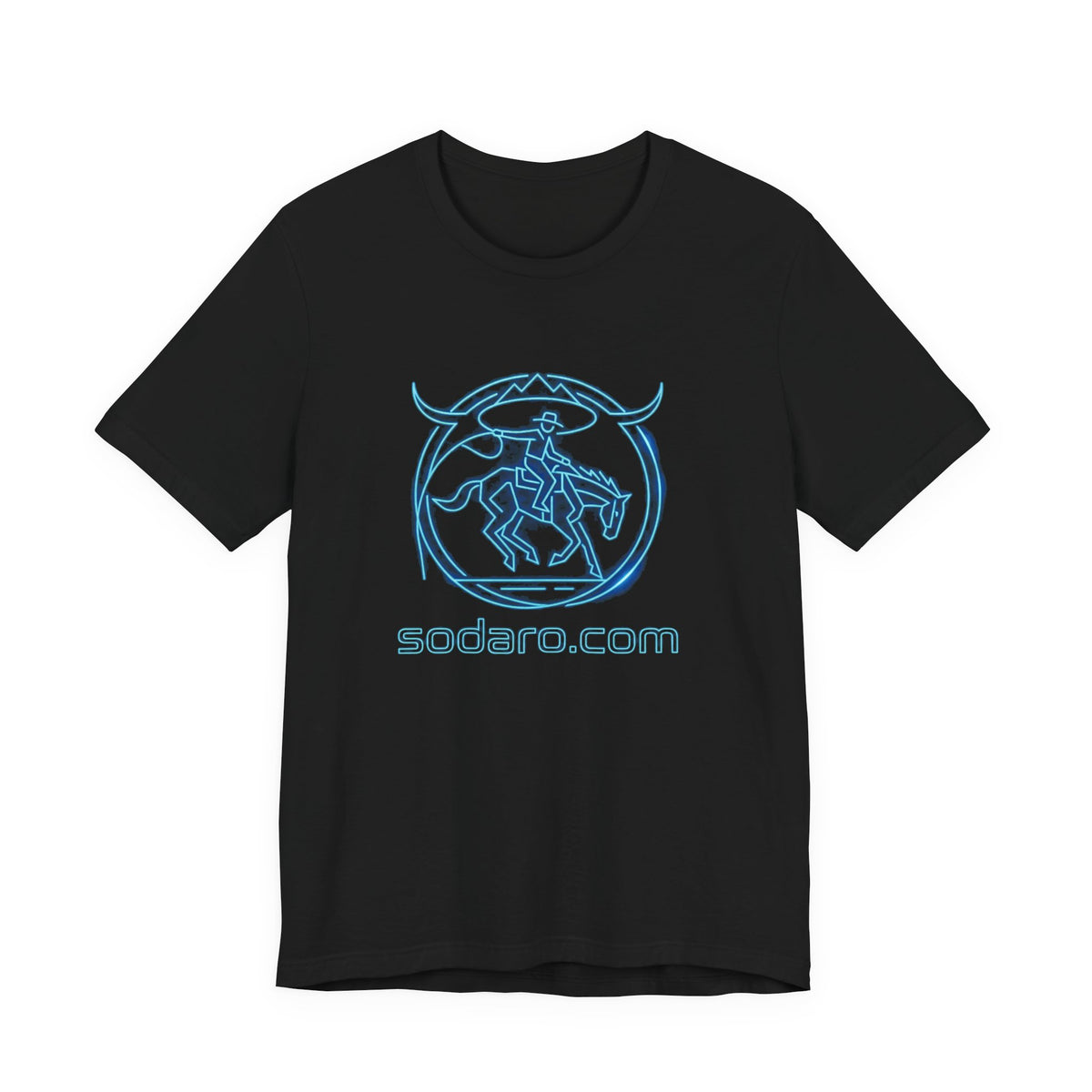 SHT Ranch neon blue bronc rider tee, sodaro.com
