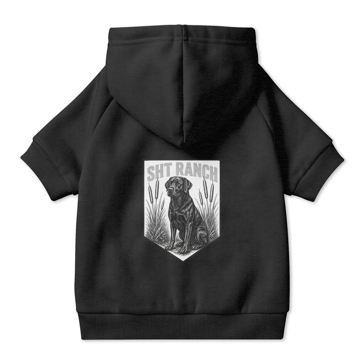SHT Ranch Lab Pet Hoodie in Black – SHT Ranch & Rodeo line by Dr. Frank's Garage