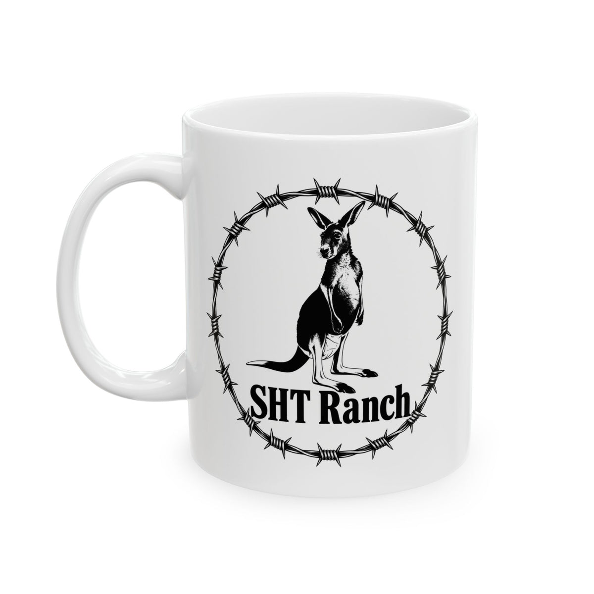 SHT Ranch Kangaroo Barbed Wire Coffee Mug | Wren-Oak Ranch