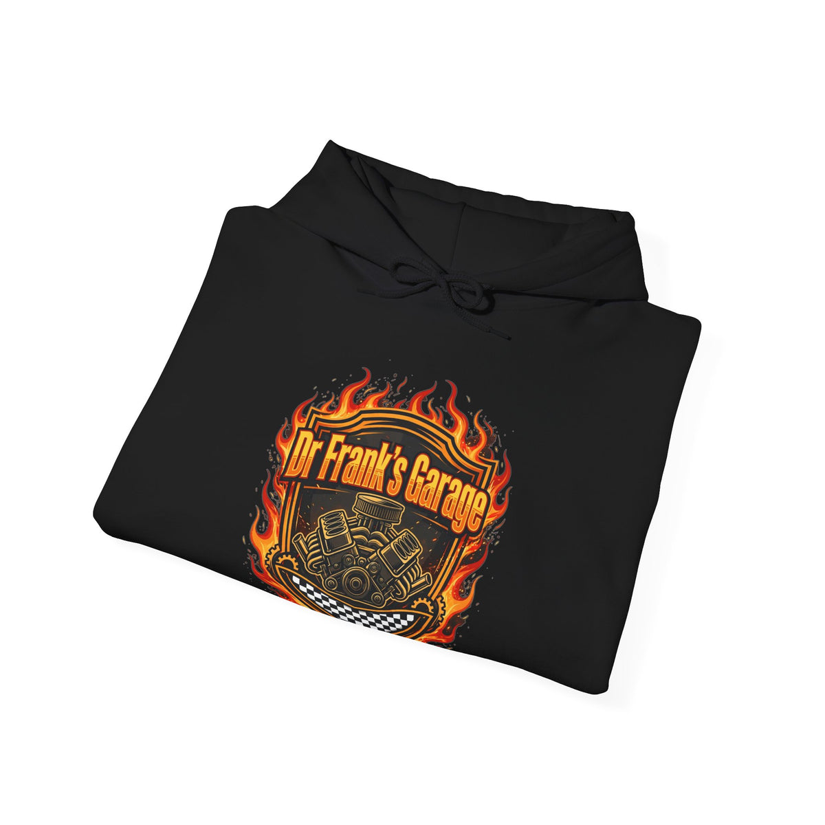 Midnight Flames Garage Hoodie - Dr. Frank's Garage, image 6