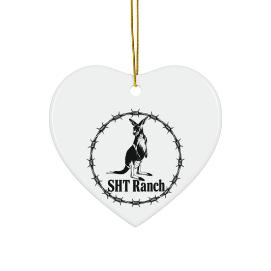 SHT Ranch Kangaroo Barbed Wire Heart Ornament – SHT Ranch & Rodeo line by Dr. Frank's Garage