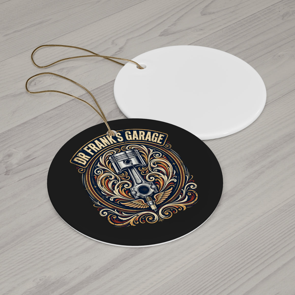 Winged Piston Ceramic Ornament