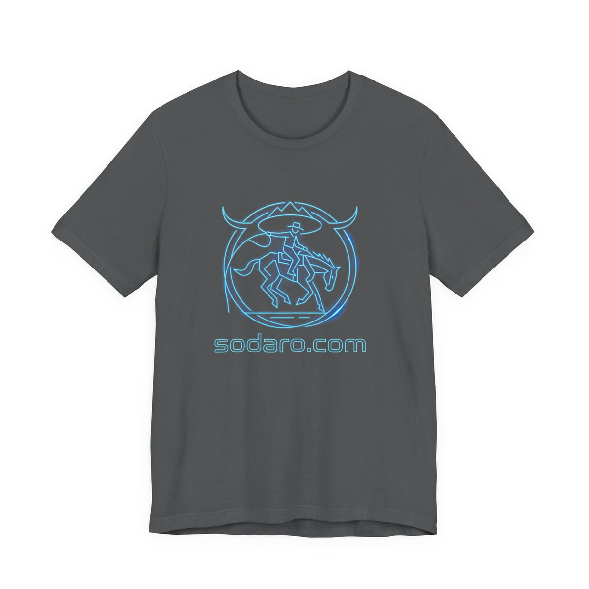 SHT Ranch neon blue bronc rider tee, sodaro.com
