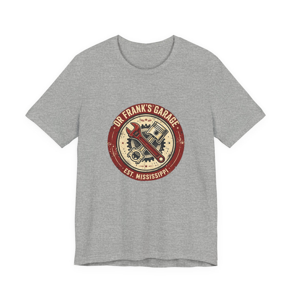 Vintage Badge Garage unisex tee with chest badge print, image 4