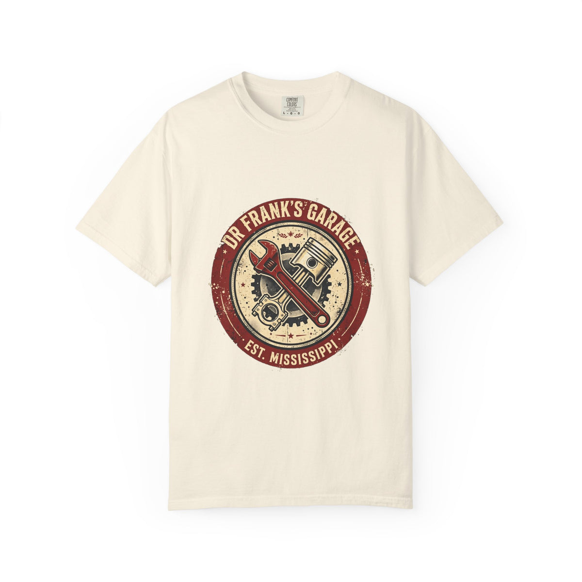 Vintage Badge Garage Garment-Dyed Tee - Dr. Frank's Garage, image 1