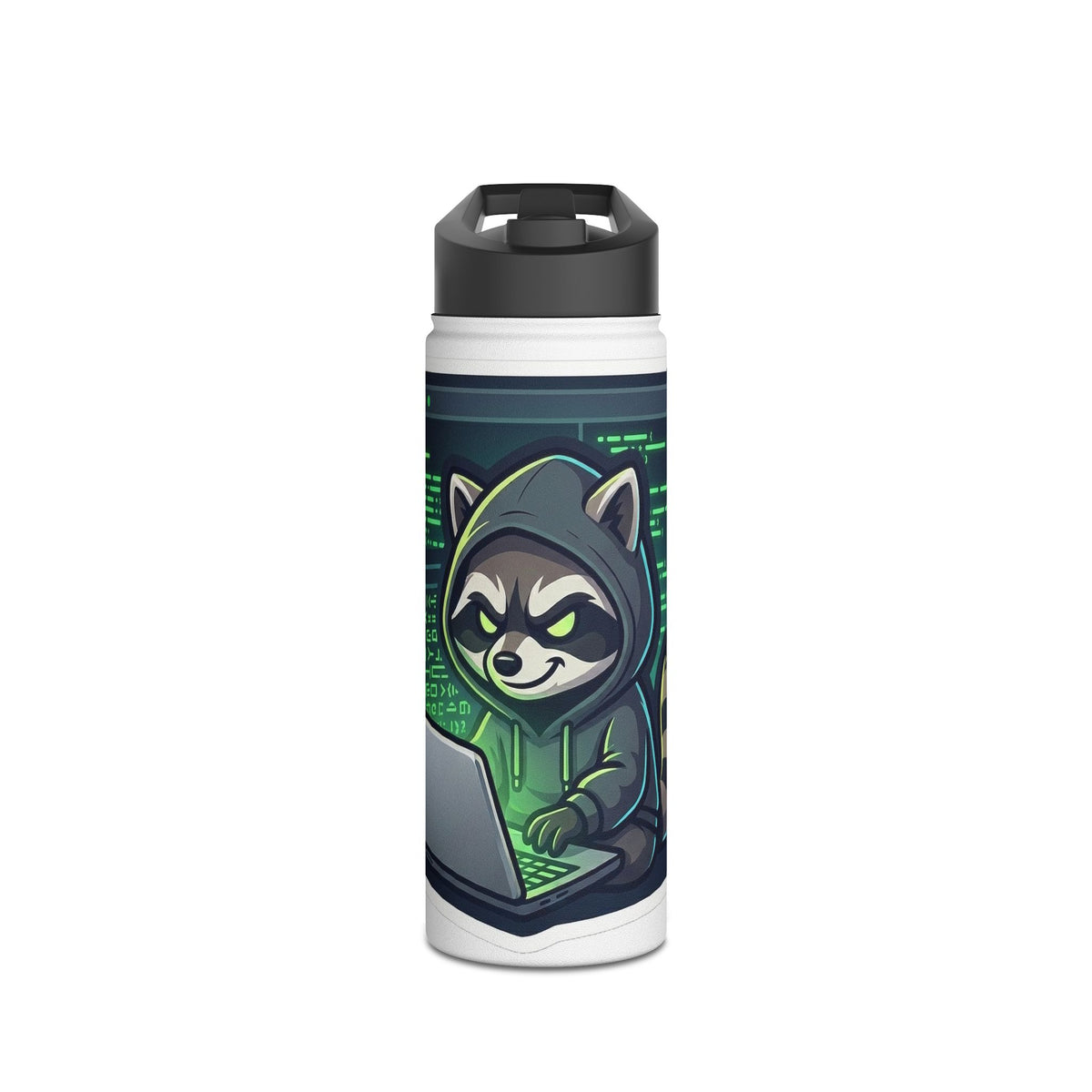 Hacker Raccoon Water Bottle - Dr. Frank's Garage