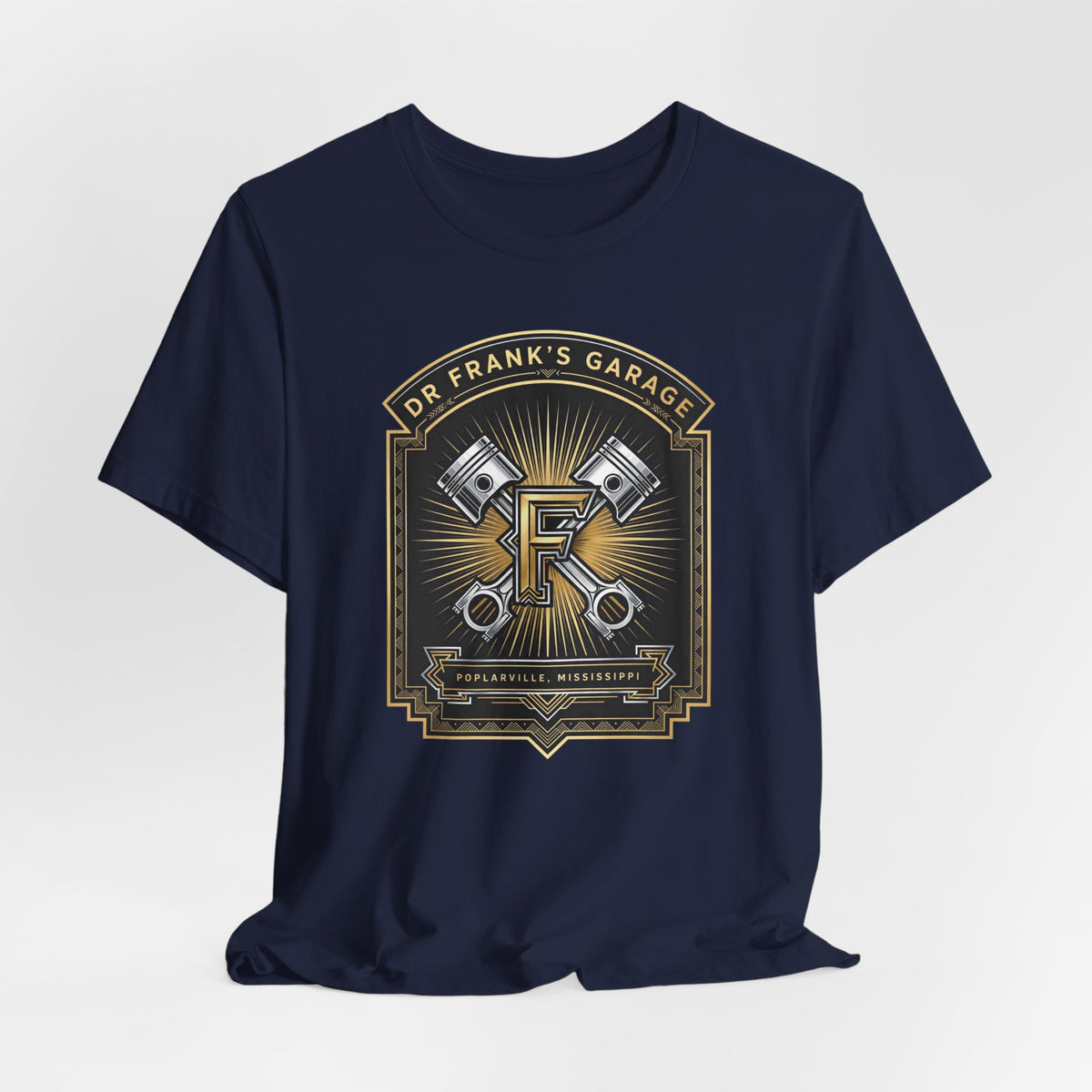 Gilded Pistons Garage Tee - Dr. Frank's Garage, image 9
