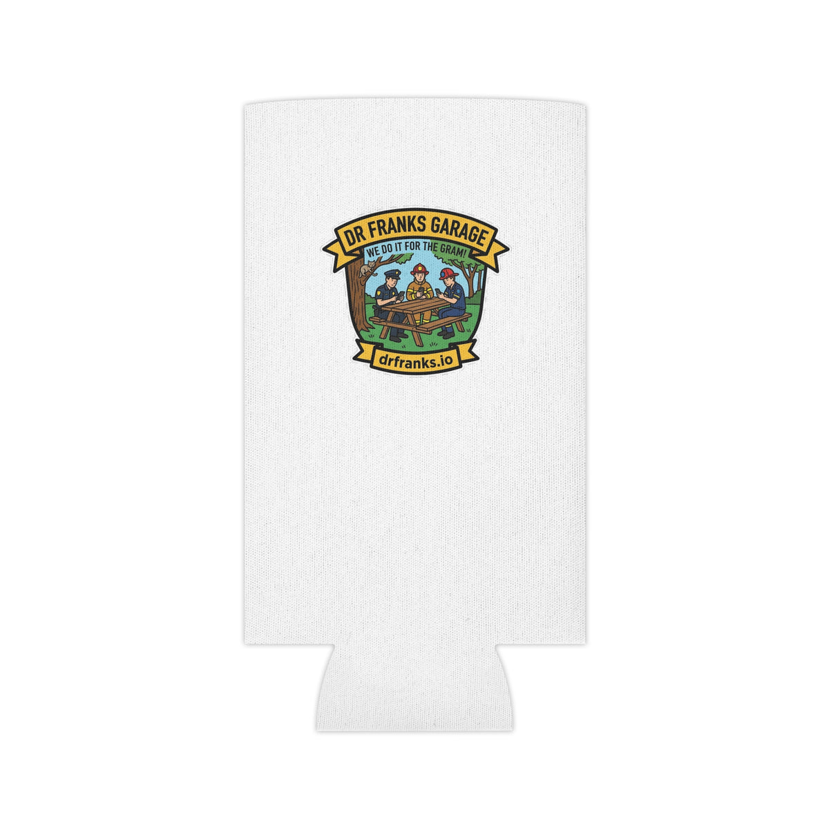 For The Gram can cooler with cop, firefighter and EMT badge