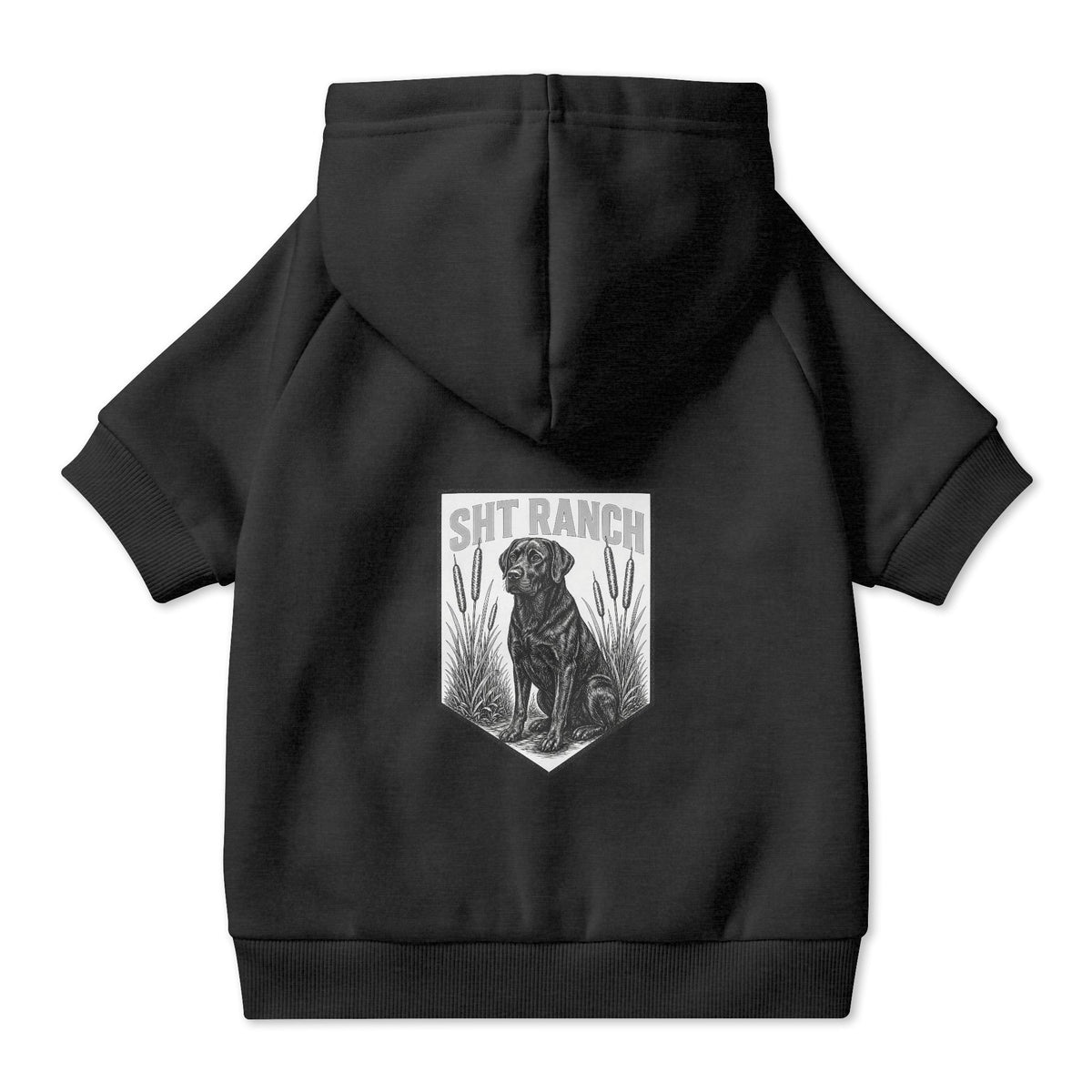 SHT Ranch Lab Pet Hoodie in Black – SHT Ranch & Rodeo line by Dr. Frank's Garage