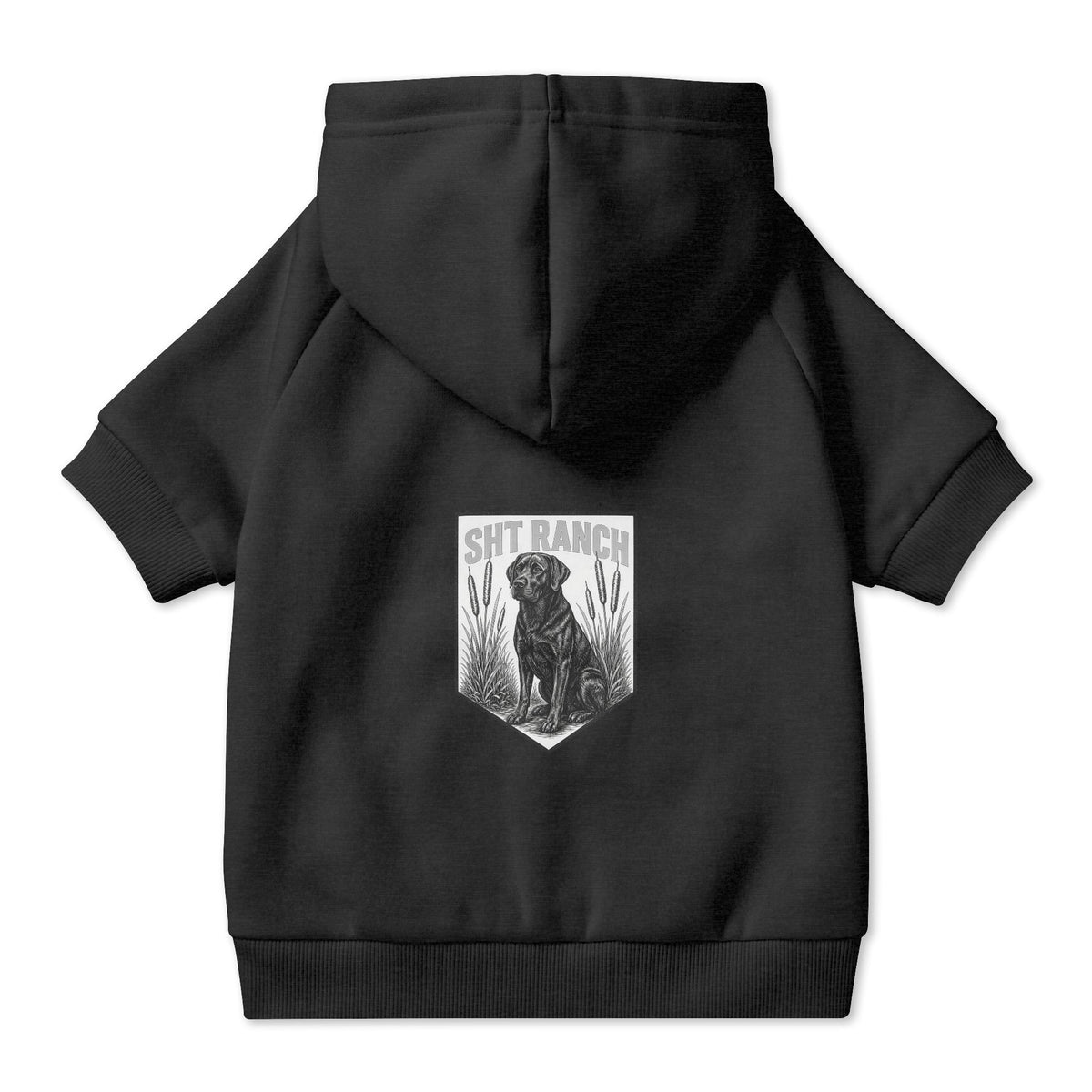 SHT Ranch Lab Pet Hoodie in Black – SHT Ranch & Rodeo line by Dr. Frank's Garage