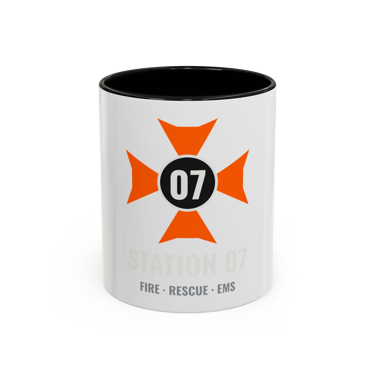 Station 07 Mug in Black – Public Safety line by Dr. Frank's Garage