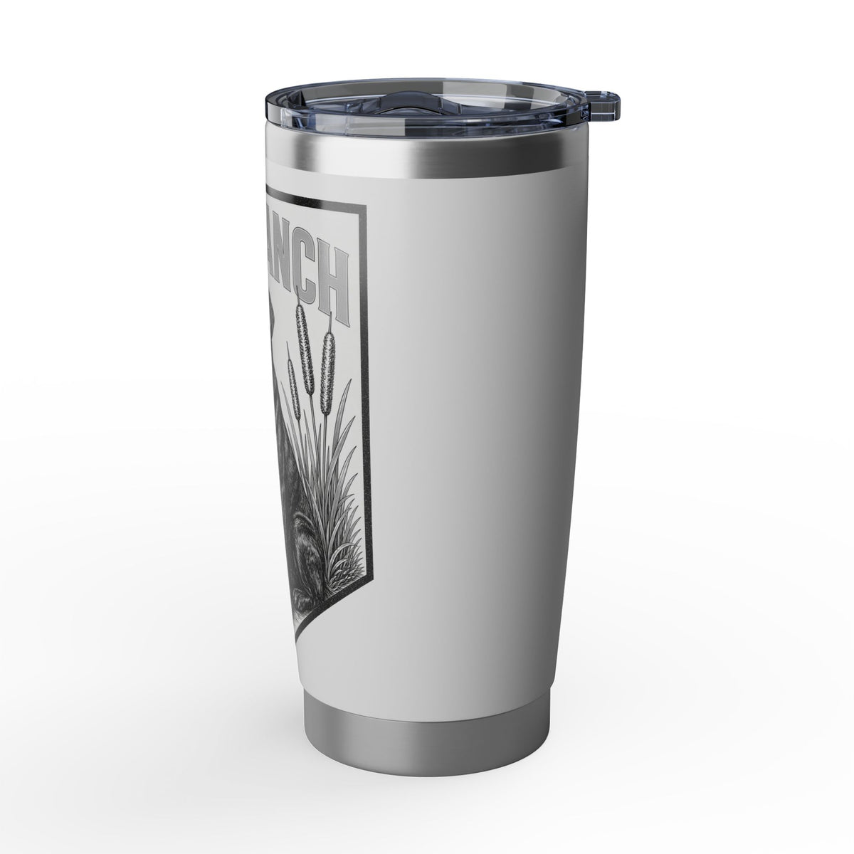 SHT Ranch Black Lab Tumbler in White – SHT Ranch & Rodeo line by Dr. Frank's Garage, view 3