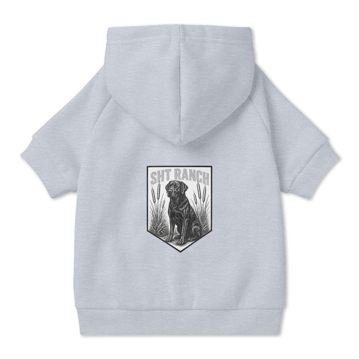 SHT Ranch Lab Pet Hoodie in Grey – SHT Ranch & Rodeo line by Dr. Frank's Garage