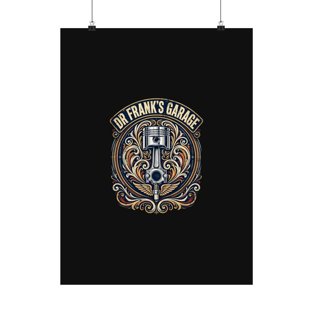 Winged Piston Poster - Dr. Frank's Garage