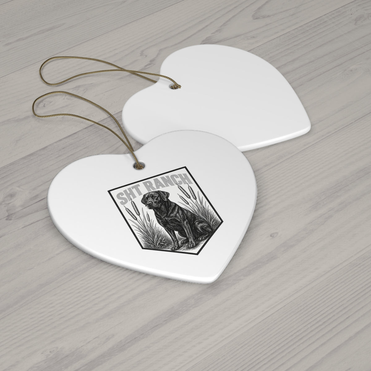 SHT Ranch Black Lab Heart Ornament | Wren-Oak Ranch