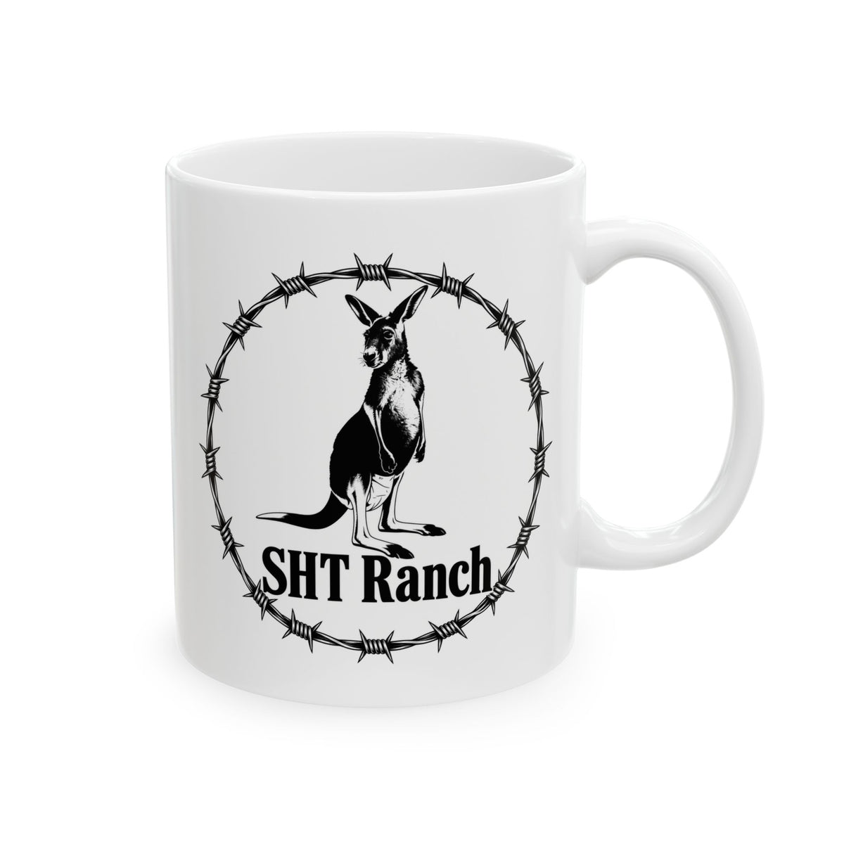 SHT Ranch Kangaroo Barbed Wire Coffee Mug | Wren-Oak Ranch