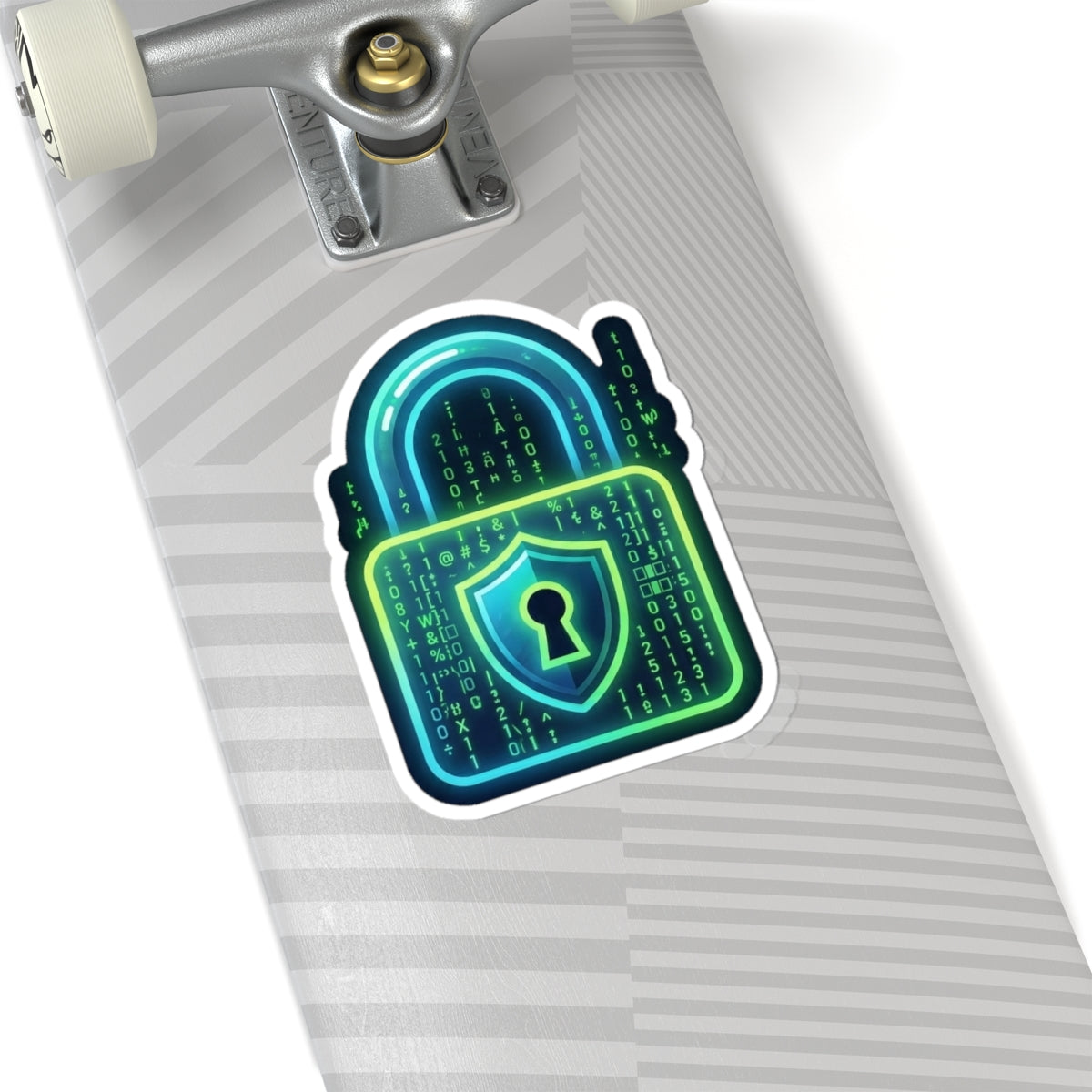Neon Padlock Sticker - Dr. Frank's Garage