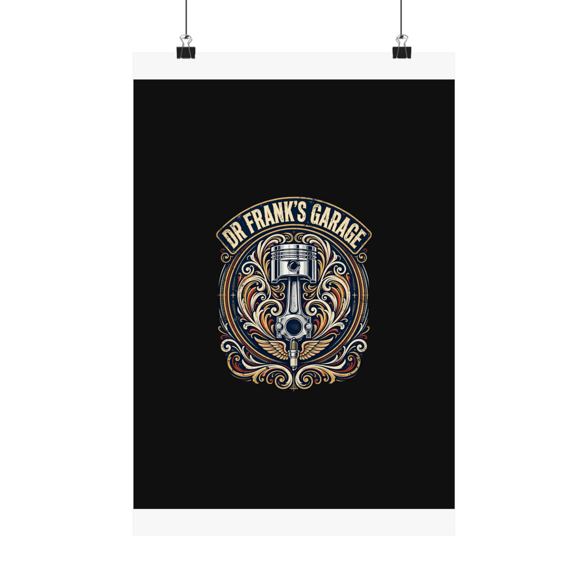 Winged Piston Poster - Dr. Frank's Garage