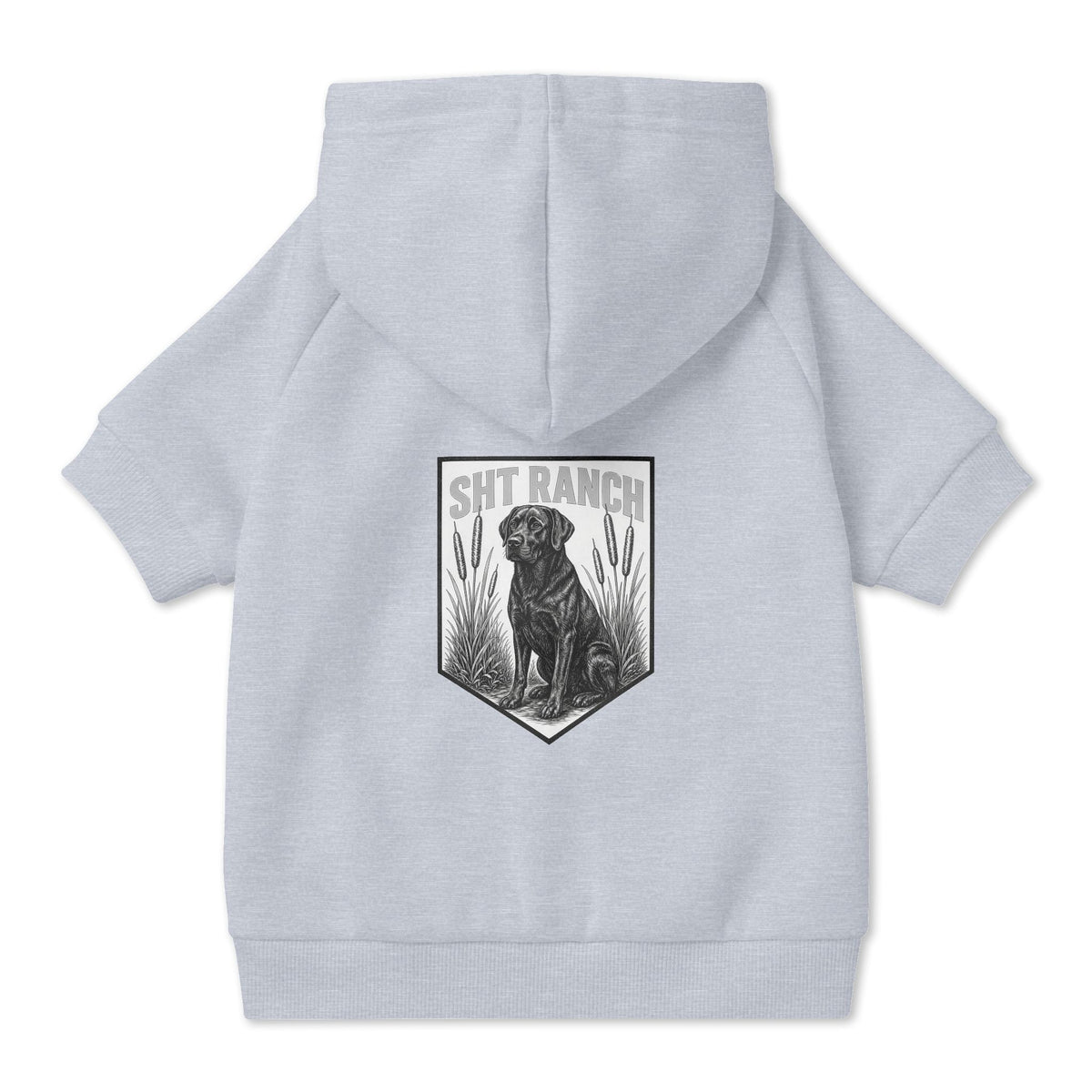 SHT Ranch Lab Pet Hoodie in Grey – SHT Ranch & Rodeo line by Dr. Frank's Garage