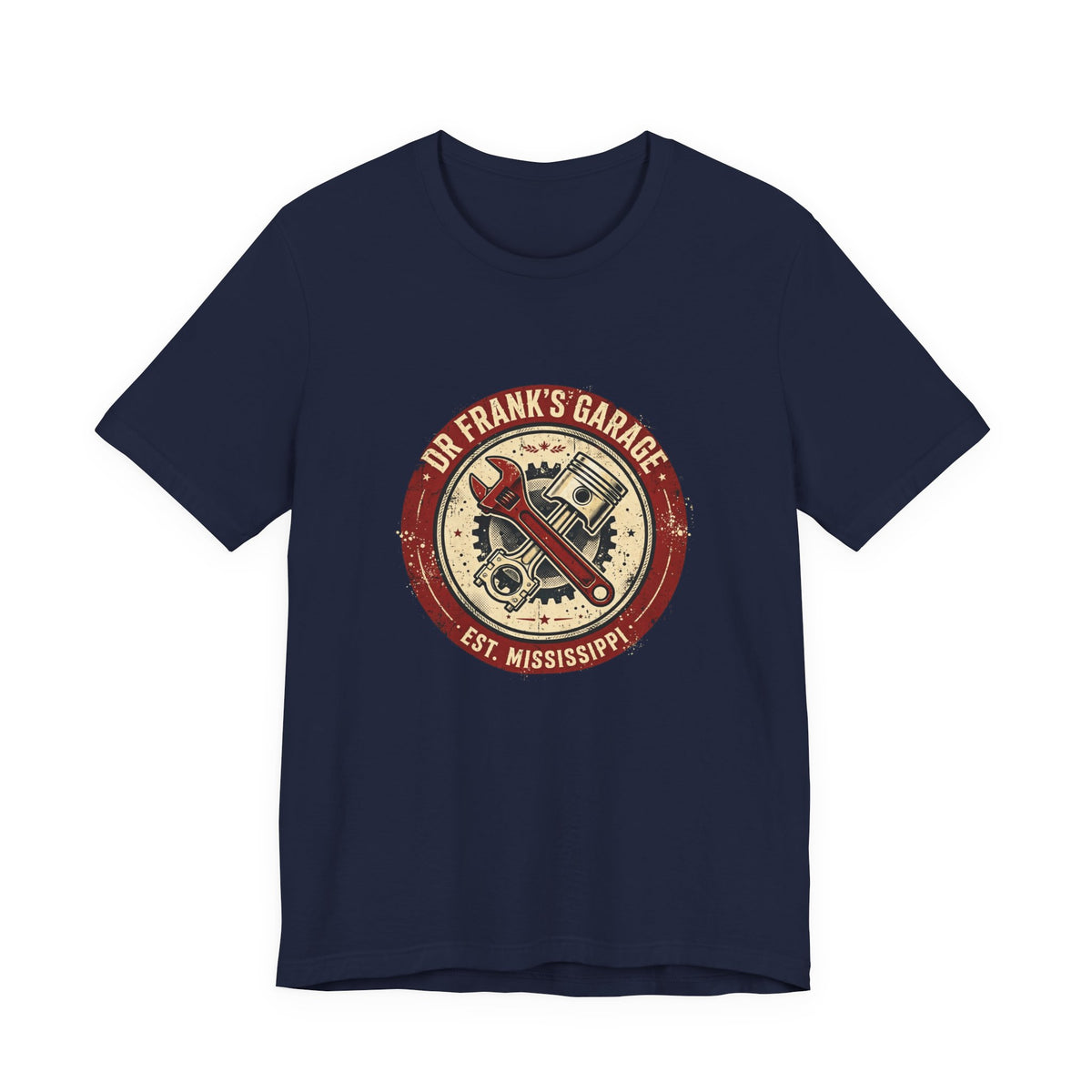 Vintage Badge Garage unisex tee with chest badge print, image 3