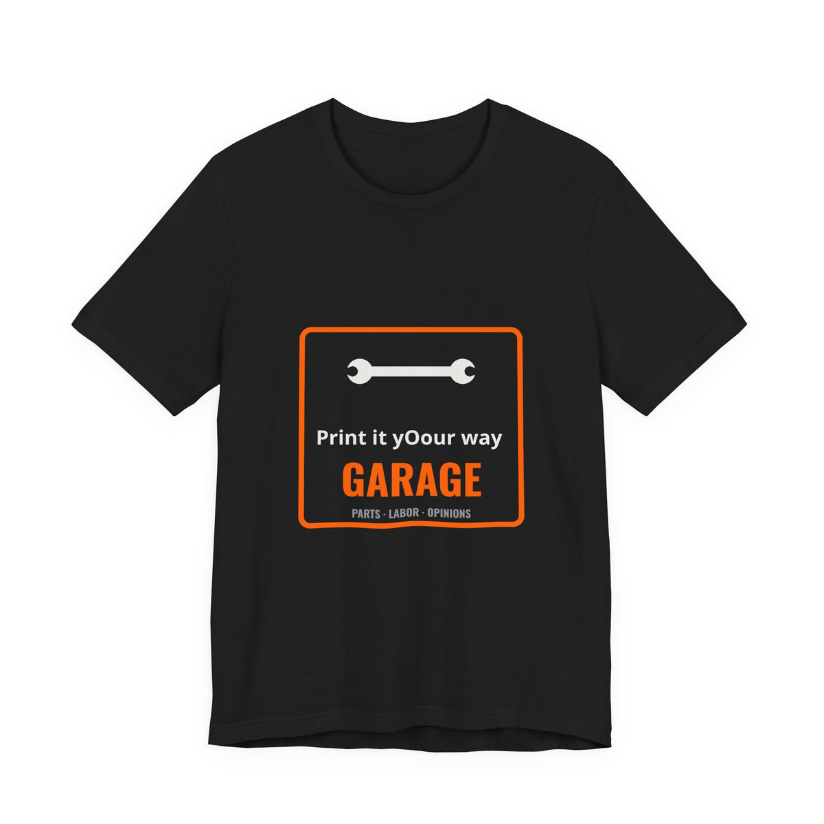 Personalized "___'s Garage" Tee in Black – Garage Wear line by Dr. Frank's Garage