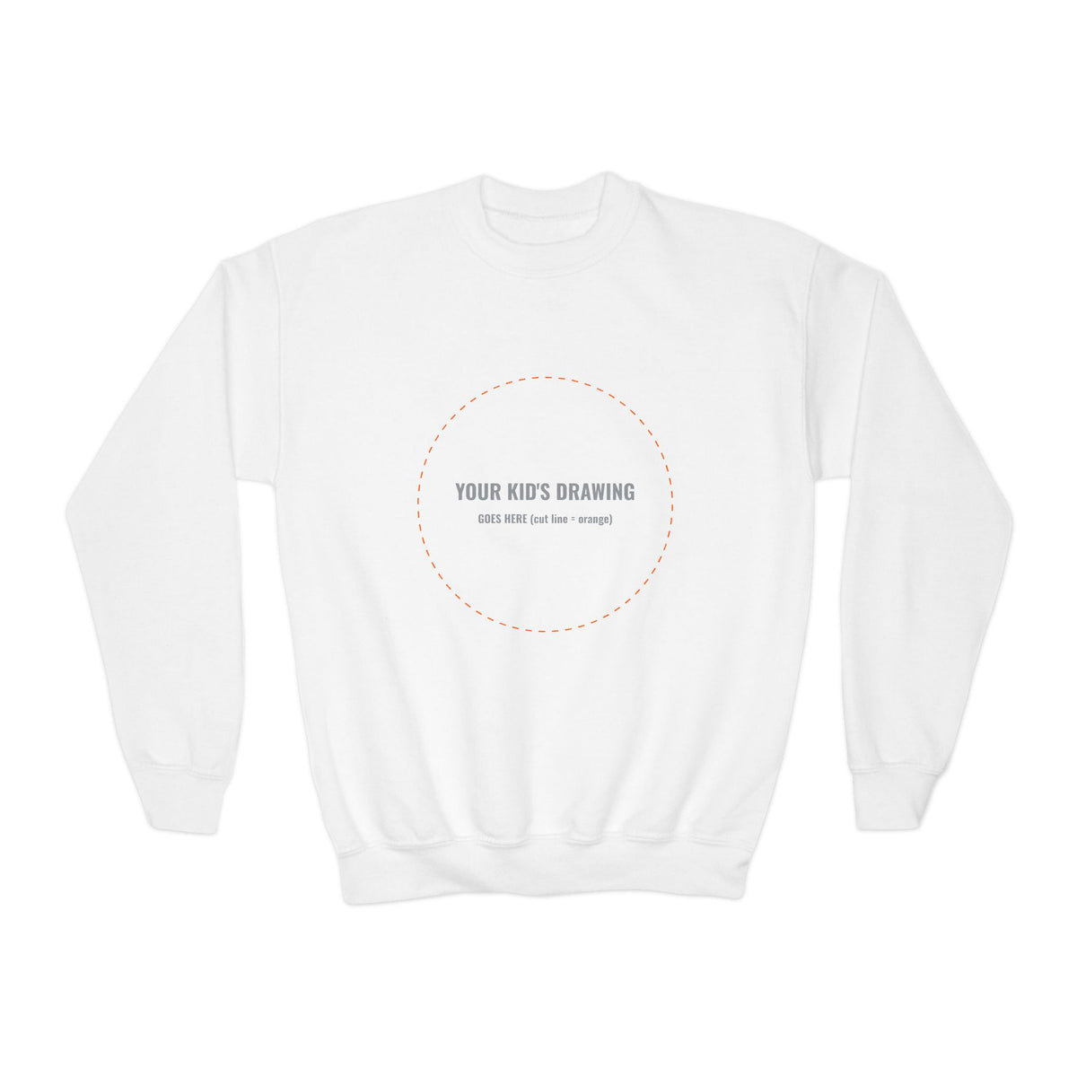 Your Kid's Drawing Youth Fleece Crewneck in White – Finders Keepers line by Dr. Frank's Garage