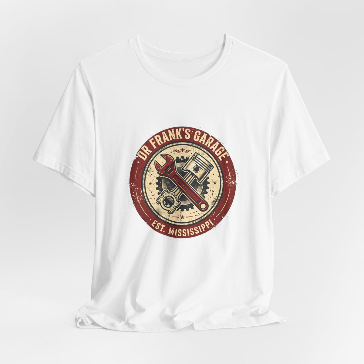 Vintage Badge Garage unisex tee with chest badge print, image 7