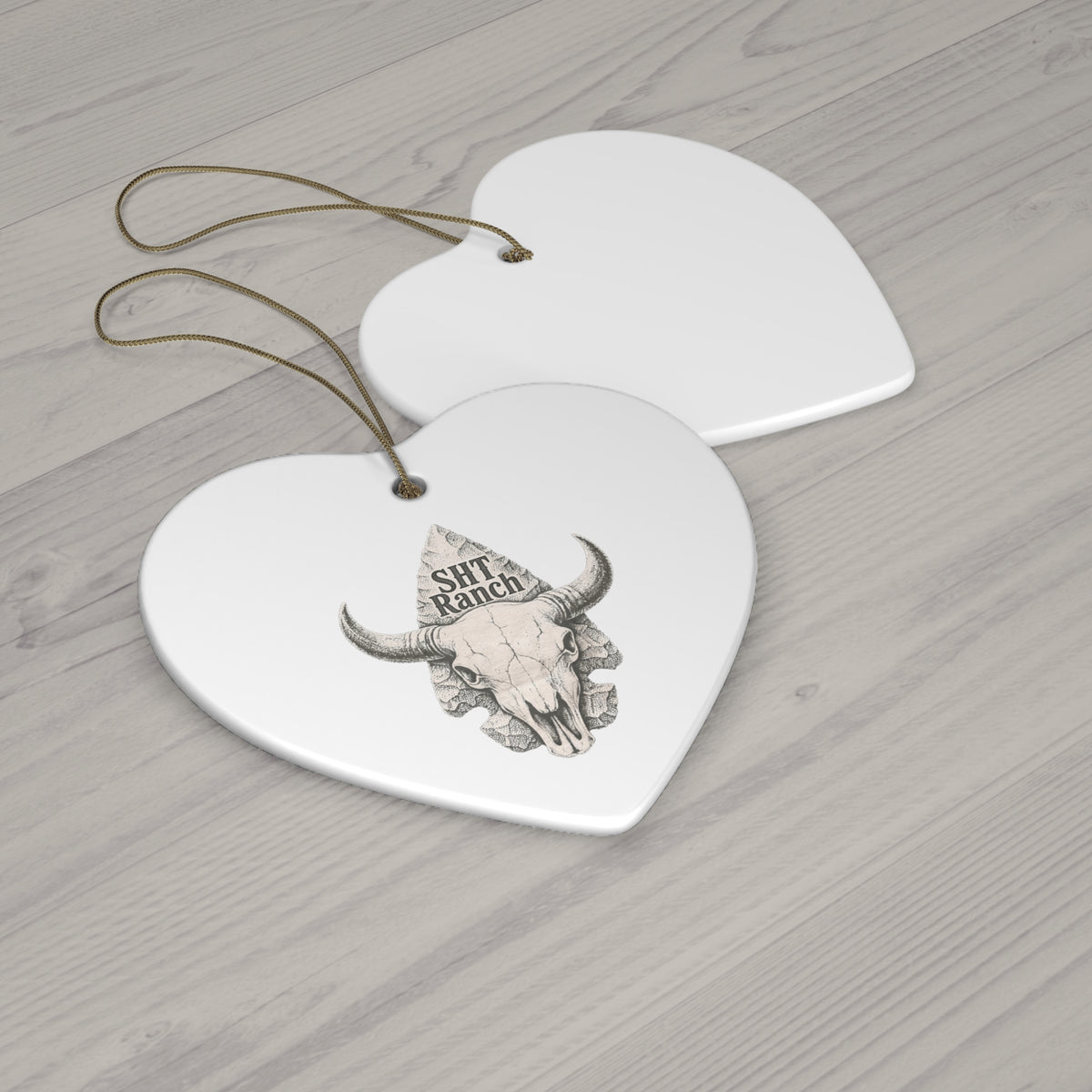 SHT Ranch Skull & Arrowhead Heart Ornament | Wren-Oak Ranch