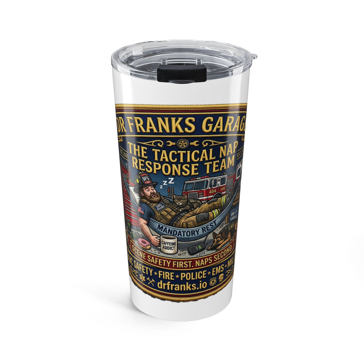 Tactical Nap Response Team 20oz Tumbler - Dr. Frank's Garage, image 1
