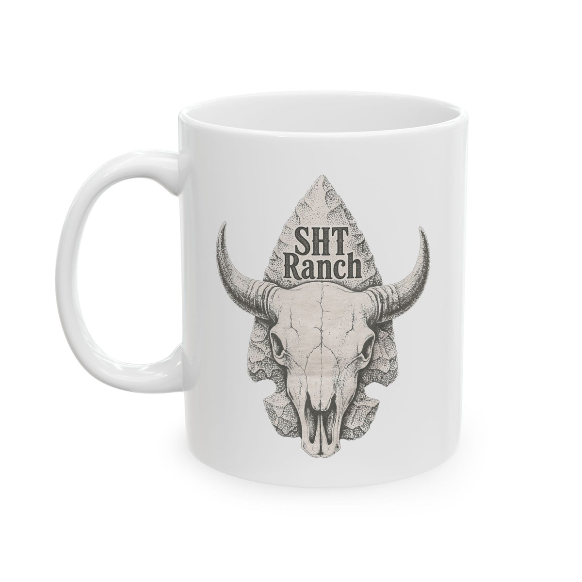 SHT Ranch Skull & Arrowhead Coffee Mug – SHT Ranch & Rodeo line by Dr. Frank's Garage, view 4