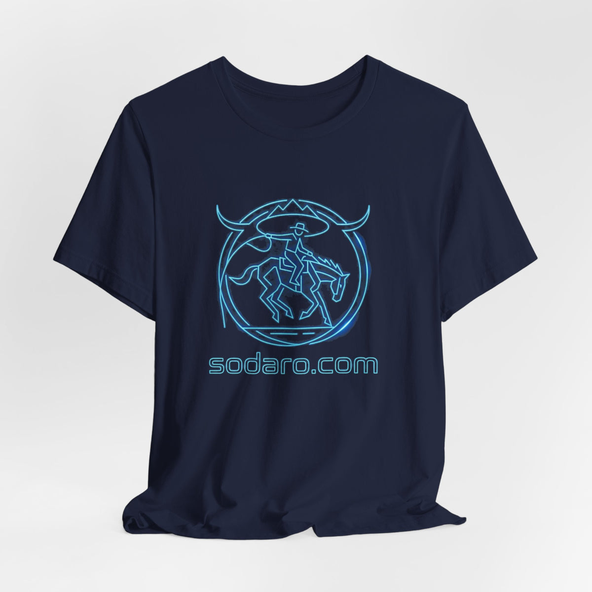 SHT Ranch neon blue bronc rider tee, sodaro.com