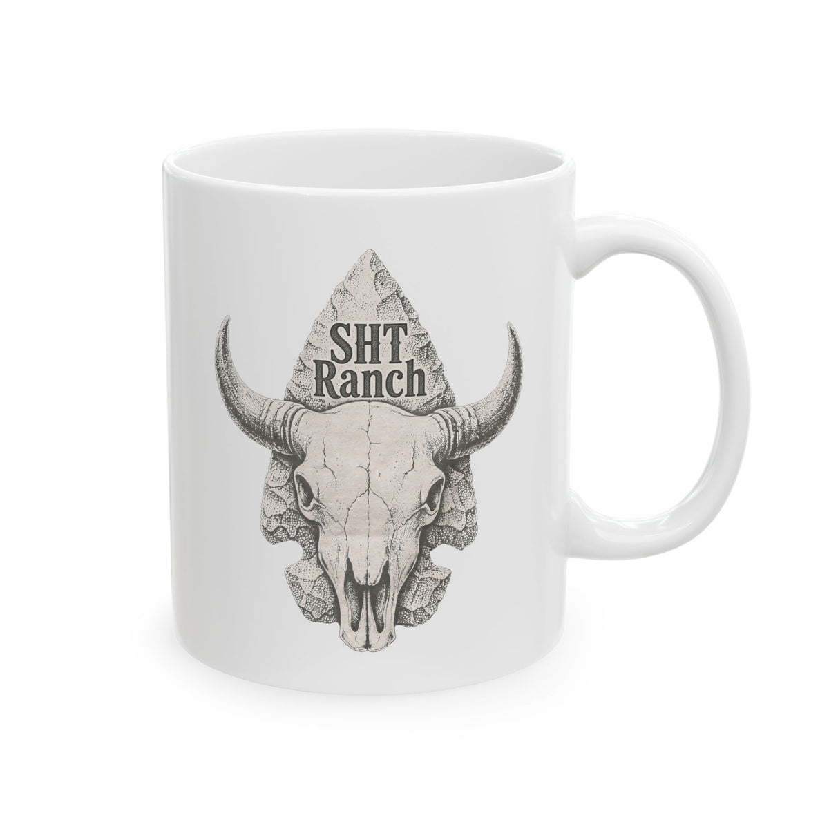 SHT Ranch Skull & Arrowhead Coffee Mug – SHT Ranch & Rodeo line by Dr. Frank's Garage, view 5