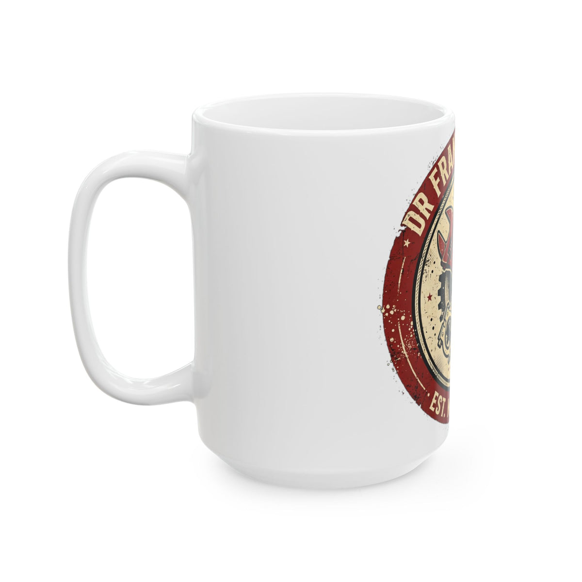Vintage Badge Garage white ceramic mug, image 7