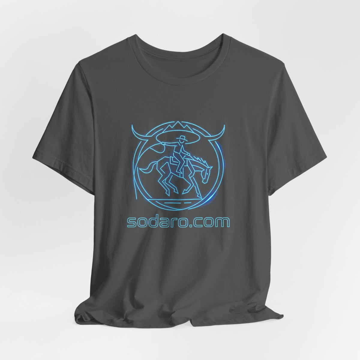 SHT Ranch neon blue bronc rider tee, sodaro.com