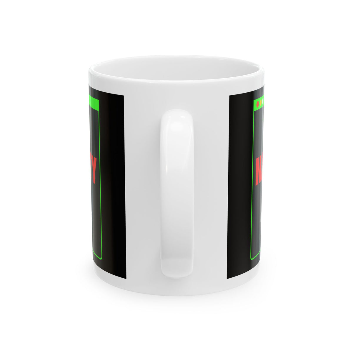 Naughty List: Error 403 white ceramic Christmas mug, image 3