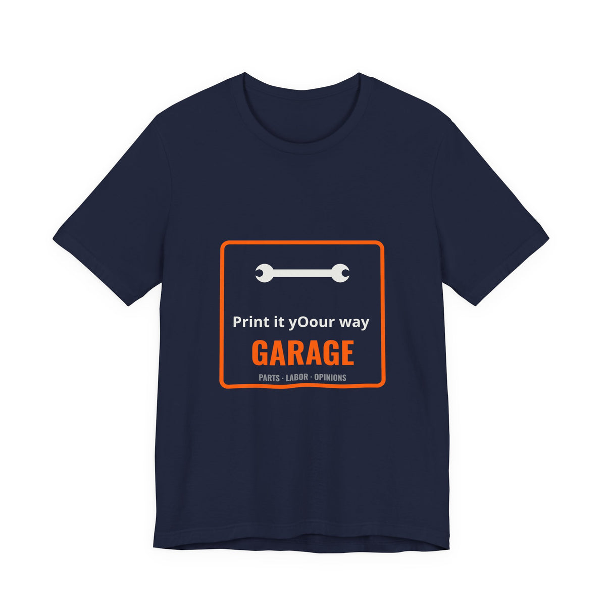Personalized "___'s Garage" Tee in Navy – Garage Wear line by Dr. Frank's Garage