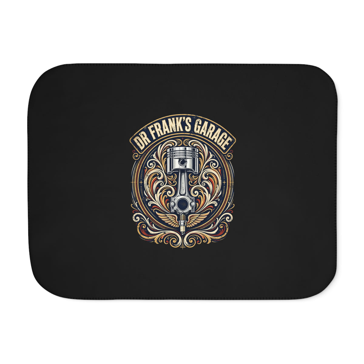 Winged Piston Garage Sherpa Blanket