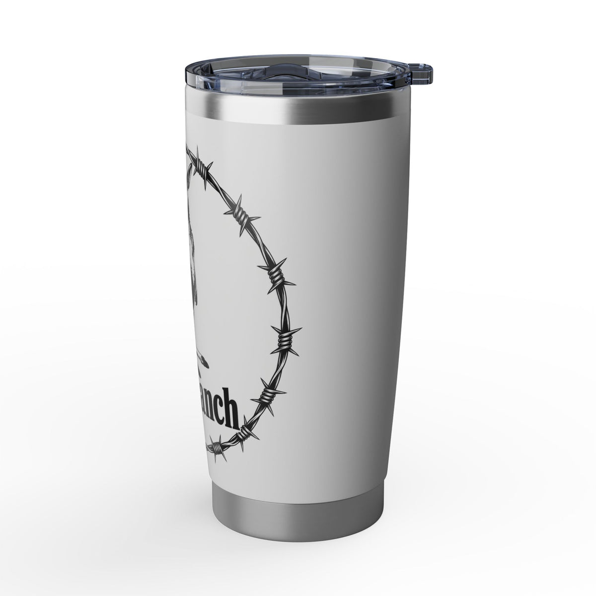 SHT Ranch Kangaroo Barbed Wire Tumbler in White – SHT Ranch & Rodeo line by Dr. Frank's Garage, view 3