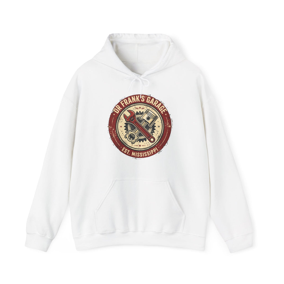 Vintage Badge Garage unisex hoodie with chest badge print, image 3